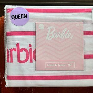 NEW Barbie Queen Size 100% Cotton Sheet Set | 100% Cotton White & Pink